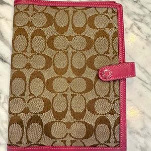 Coach leather agenda holder